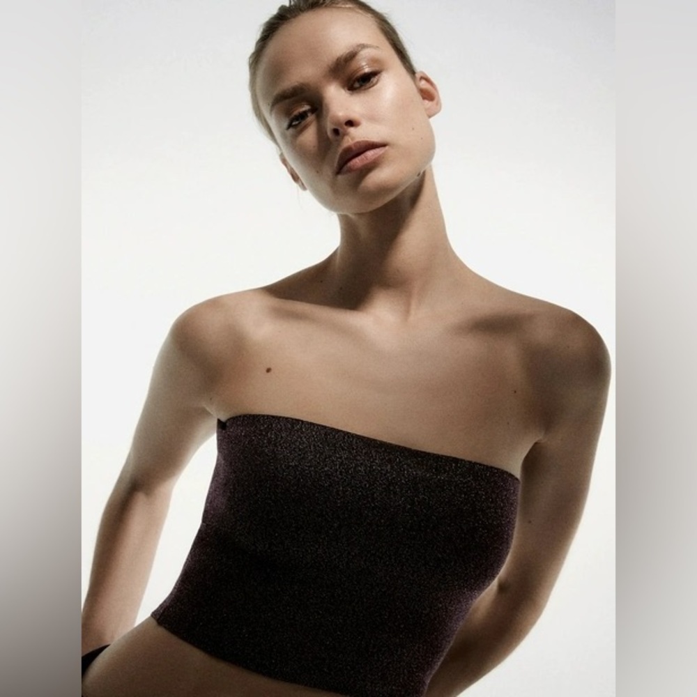 ZARA SHIMMERY KNIT TOP